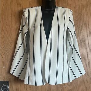 Women's Striped White and Black Blazer